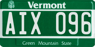 VT license plate AIX096