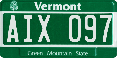 VT license plate AIX097