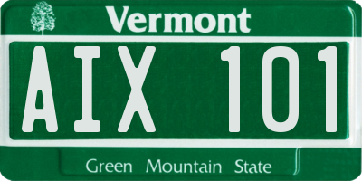 VT license plate AIX101