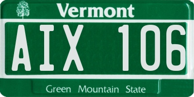 VT license plate AIX106