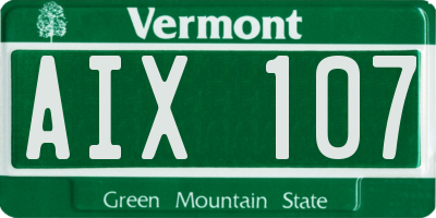 VT license plate AIX107