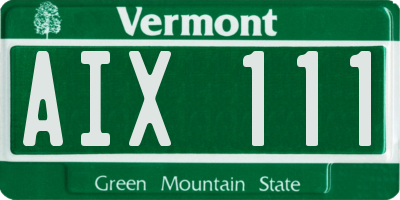 VT license plate AIX111