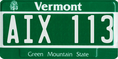 VT license plate AIX113