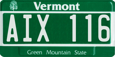 VT license plate AIX116