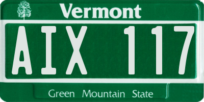 VT license plate AIX117