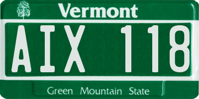 VT license plate AIX118
