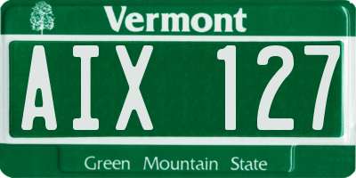 VT license plate AIX127