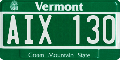 VT license plate AIX130