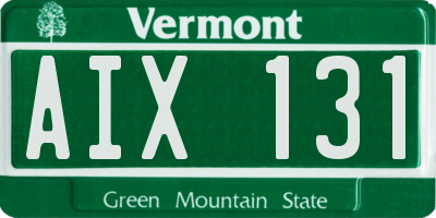 VT license plate AIX131