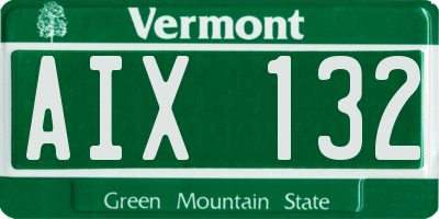 VT license plate AIX132