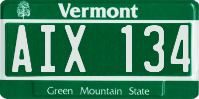 VT license plate AIX134