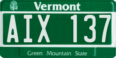 VT license plate AIX137