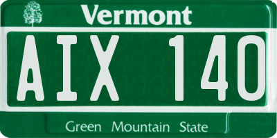 VT license plate AIX140