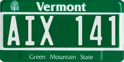 VT license plate AIX141