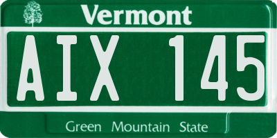 VT license plate AIX145