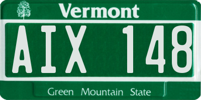 VT license plate AIX148