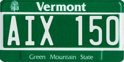 VT license plate AIX150