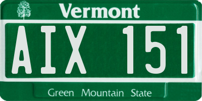 VT license plate AIX151
