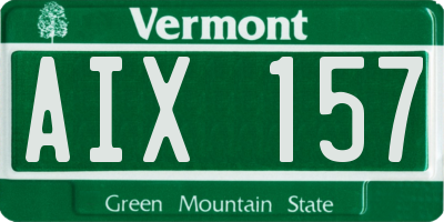 VT license plate AIX157