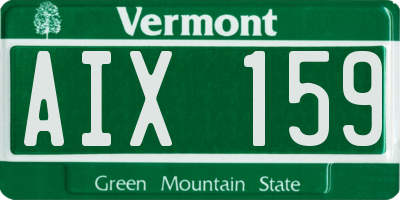 VT license plate AIX159