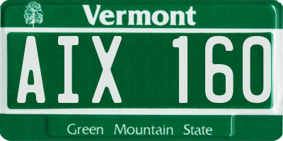 VT license plate AIX160