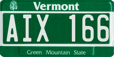 VT license plate AIX166