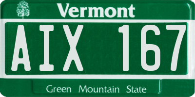 VT license plate AIX167