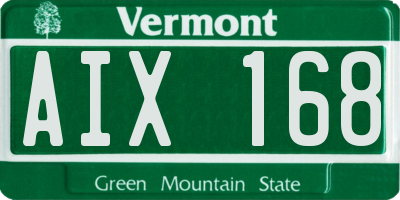 VT license plate AIX168