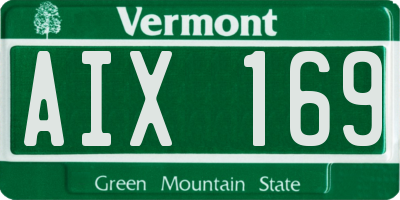VT license plate AIX169