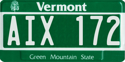 VT license plate AIX172