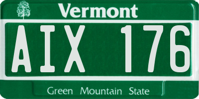 VT license plate AIX176