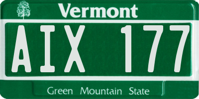 VT license plate AIX177