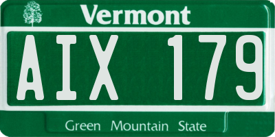 VT license plate AIX179
