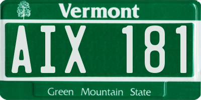 VT license plate AIX181