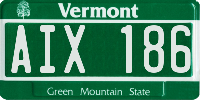 VT license plate AIX186