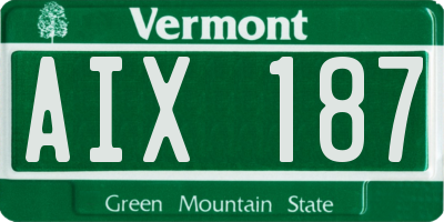 VT license plate AIX187