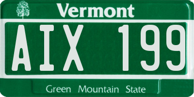VT license plate AIX199