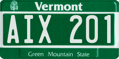 VT license plate AIX201
