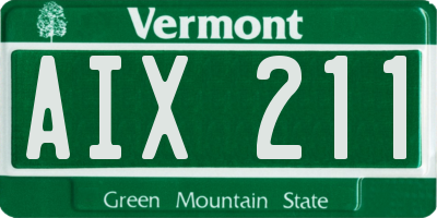 VT license plate AIX211