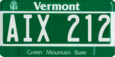 VT license plate AIX212