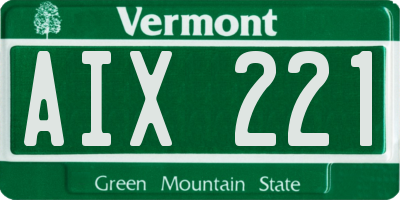 VT license plate AIX221