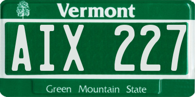 VT license plate AIX227