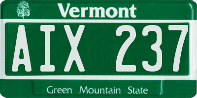 VT license plate AIX237