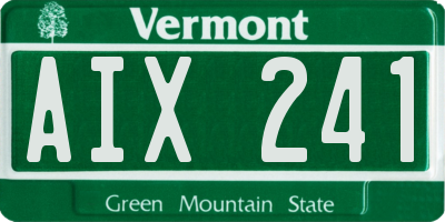 VT license plate AIX241