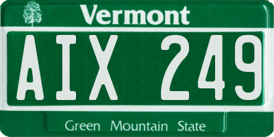 VT license plate AIX249