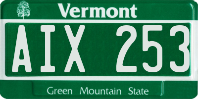 VT license plate AIX253