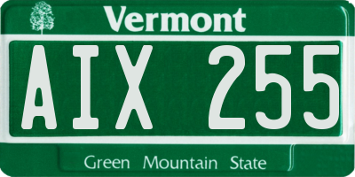 VT license plate AIX255