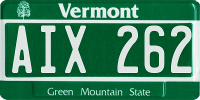 VT license plate AIX262