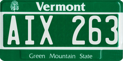VT license plate AIX263