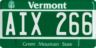VT license plate AIX266